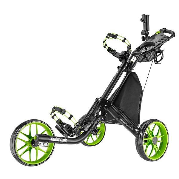 New CaddyTek Golf CaddyLite EZ Fold V8 3-Wheel Push Cart Dark Gray/Lime