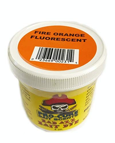 Pro-Cure Bad Azz Powder Dye 4oz Fire Orange Fluorescent UV Enhanced Bait Scent