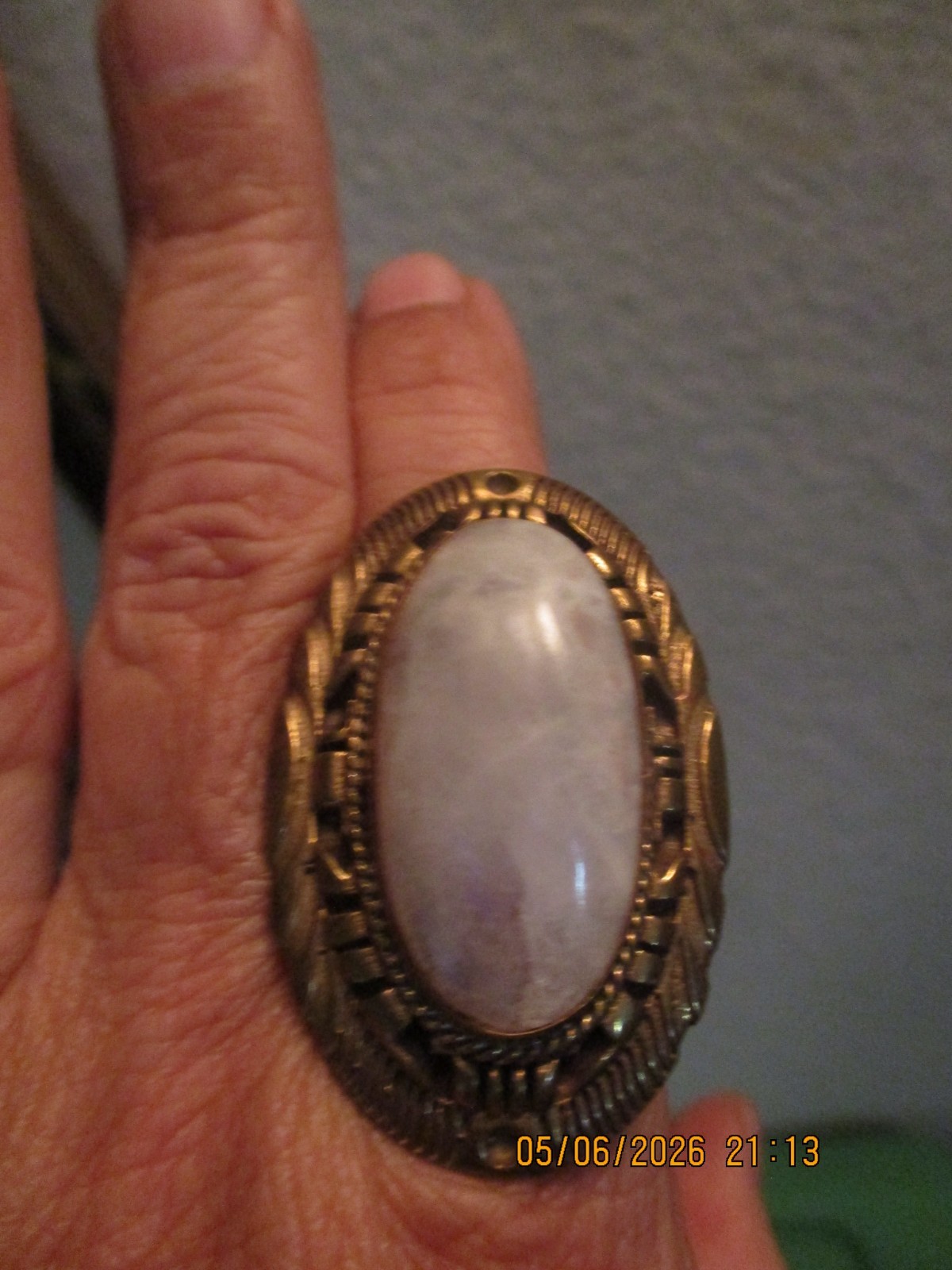 Handcrafted Artisan Made Intricate Brass Unisex Size 8 Ring