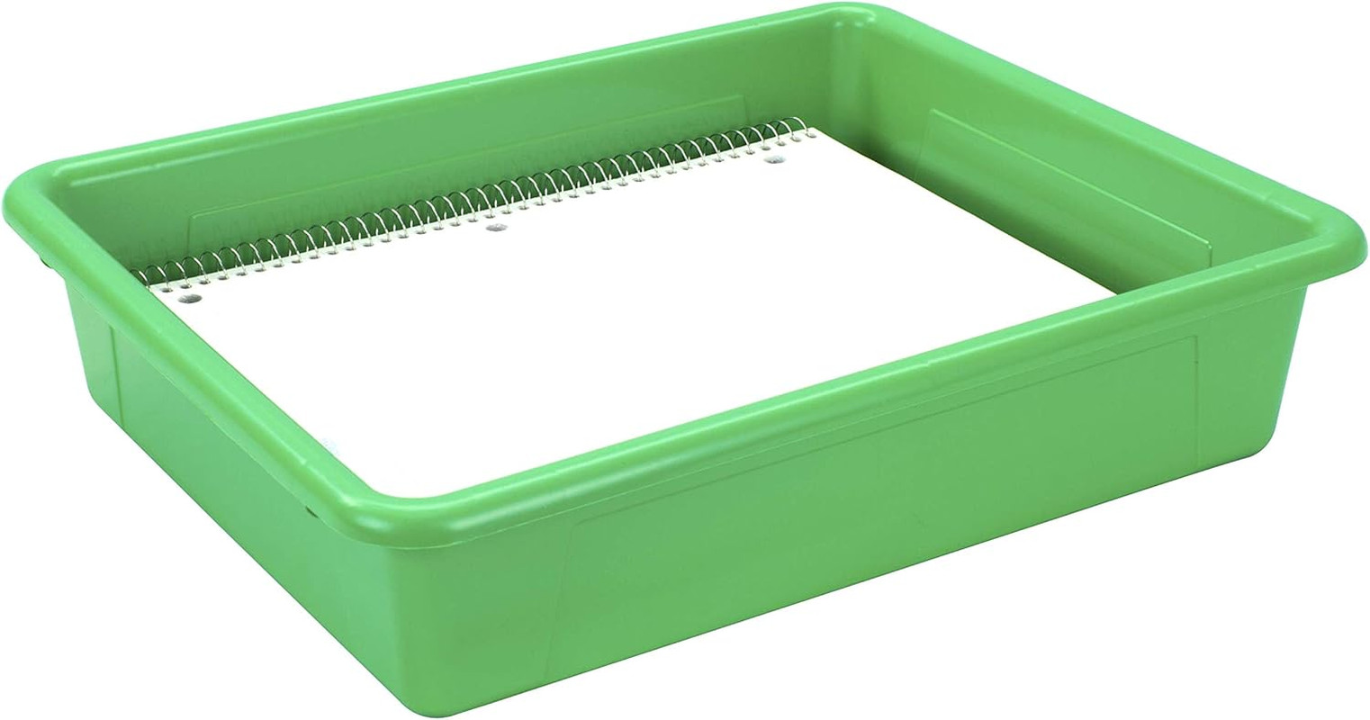 Letter Size Flat Storage Tray – Organizer Bin with Non-Snap Lid for Classroom, O