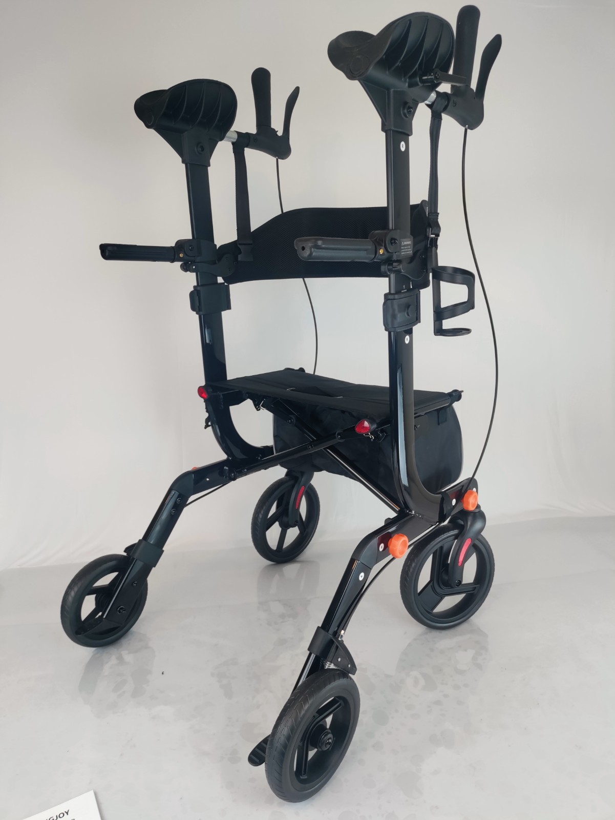 FlyingJoy Upright Rollator Walker w/ Seat All Terrain 300 lb Black