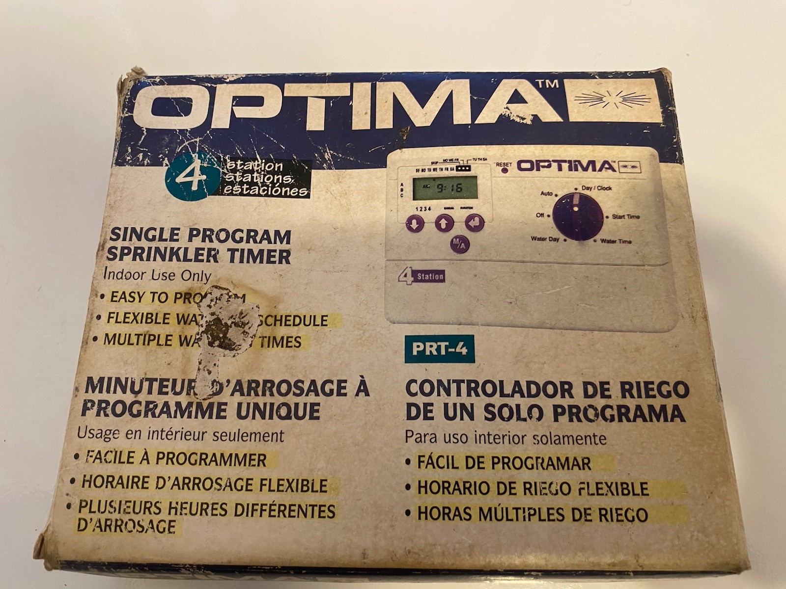 PRT-4 Optima Station Single Program Sprinkler Timer Garden Watering Controller