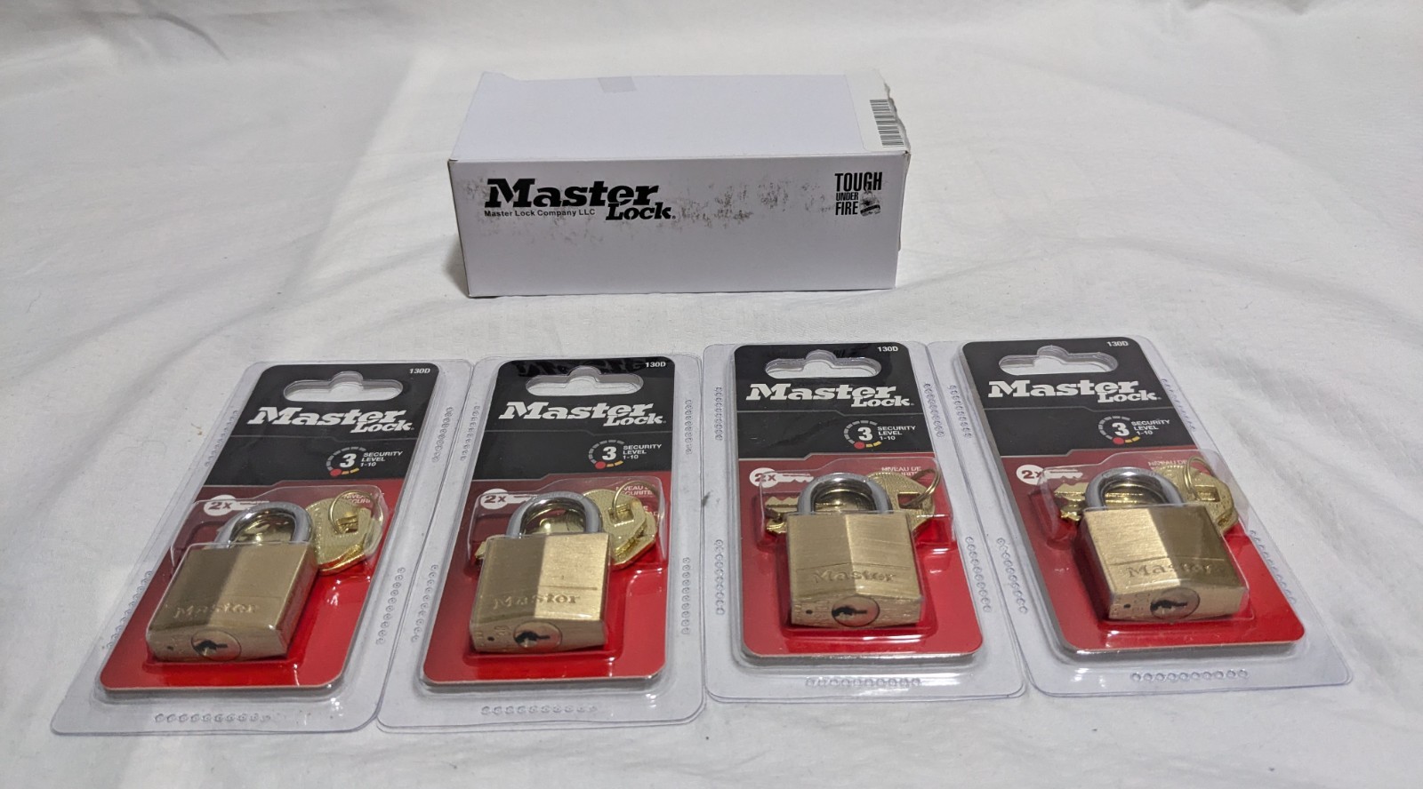 Master Lock  Padlock Model 130D  (LOT of 4)