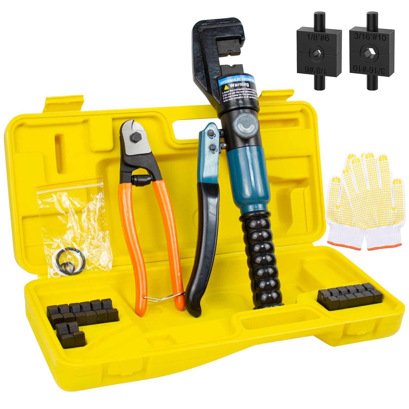 10 Ton Hydraulic Crimping Tool and Cable Cutter, Hydraulic Wire Battery Cable...