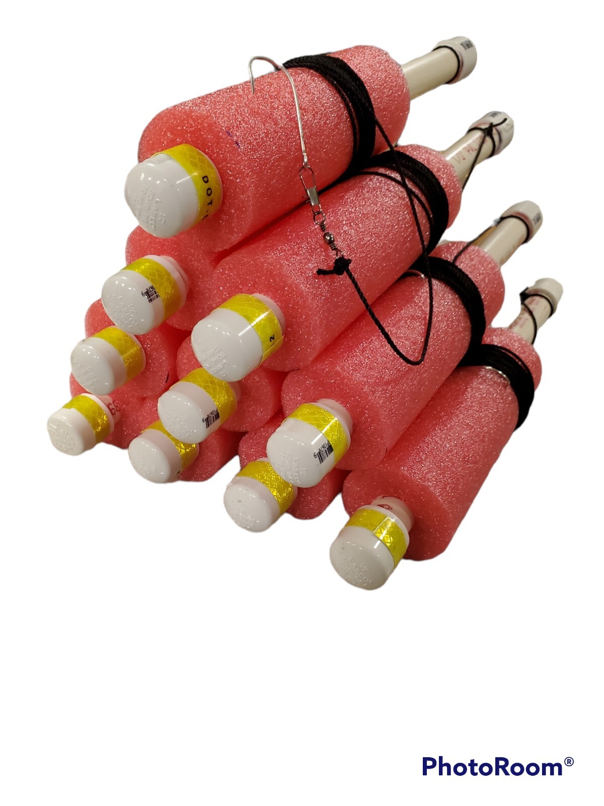 Cajun Catfish Jugline fishing Noodle Jugs RED, weighted, lot of 10