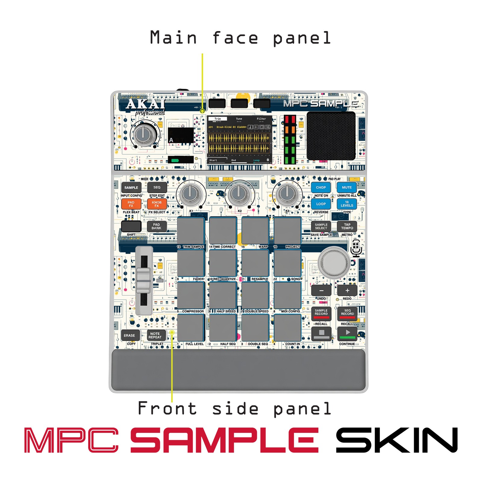 Akai MPC Sample Skin / retro schematic breeze