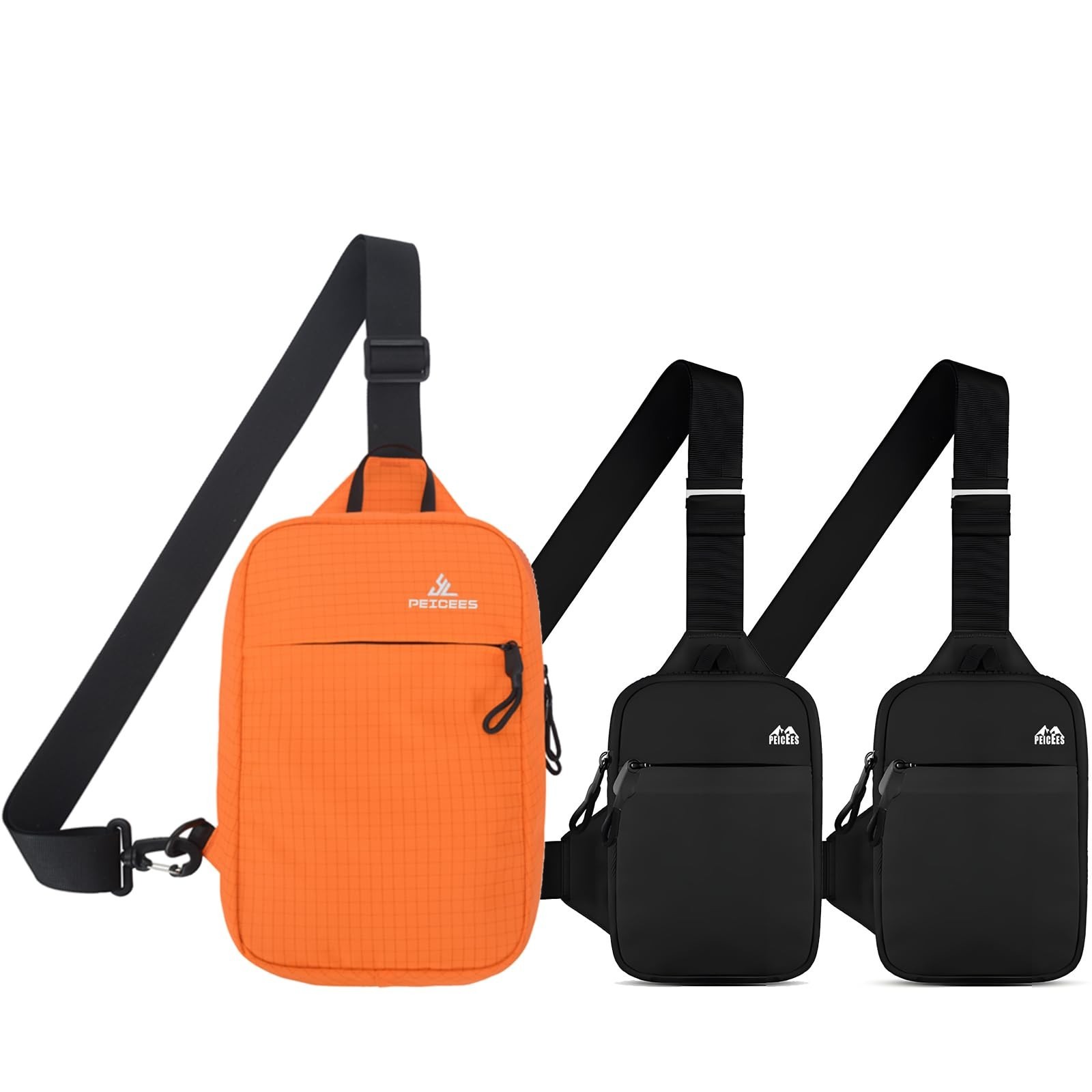 Peicees Pack of 3 Sling Bags for Women Men Trendy Casual Phone Chest Bag Wate...