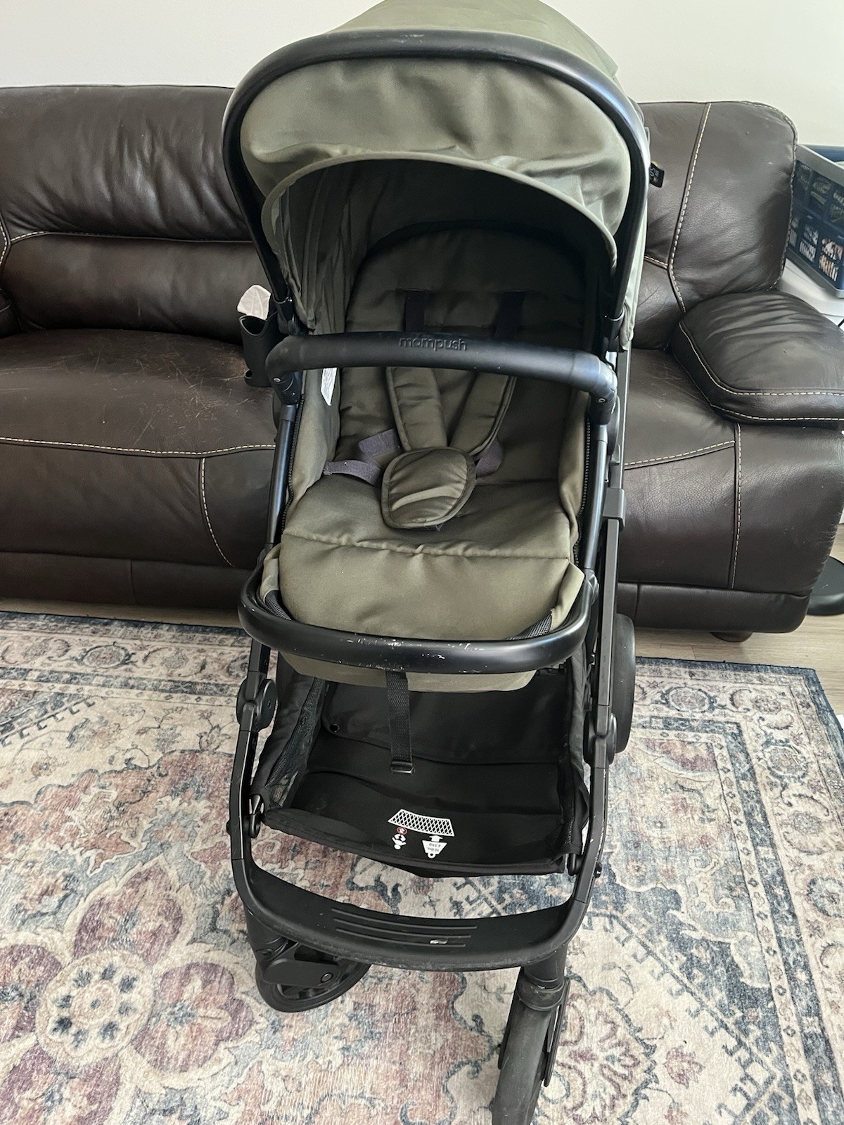 Mompush Green & Black Single Stroller