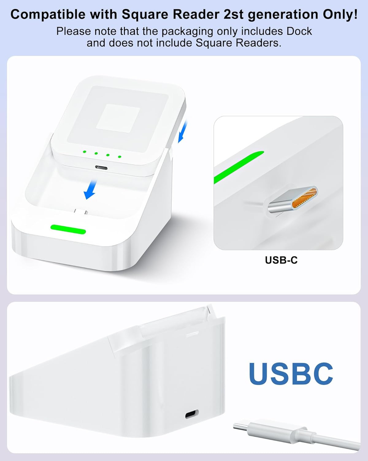 2Nd-Gen Square Card Reader Stand for Square Reader Dock 2Nd Generation & POS ...
