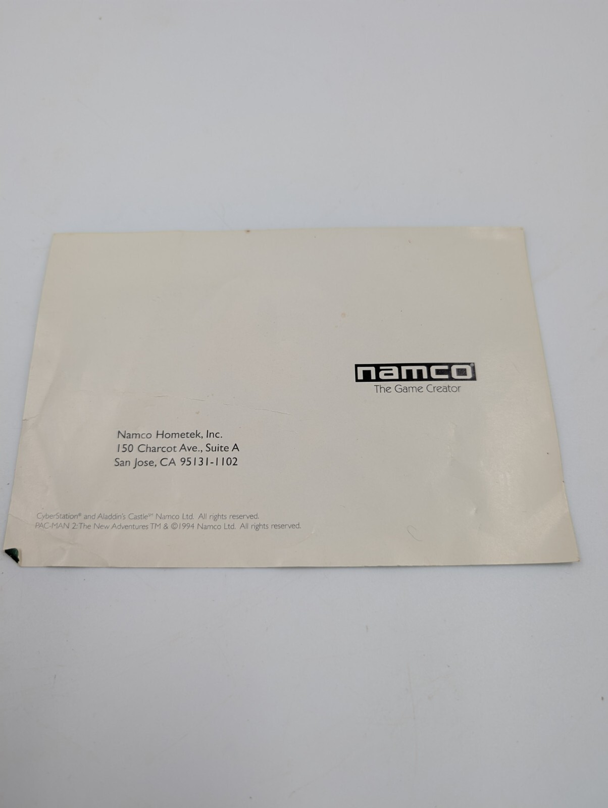 Pac-Man 2 New Adventures Namco Five Dollar INSERT ONLY Authentic