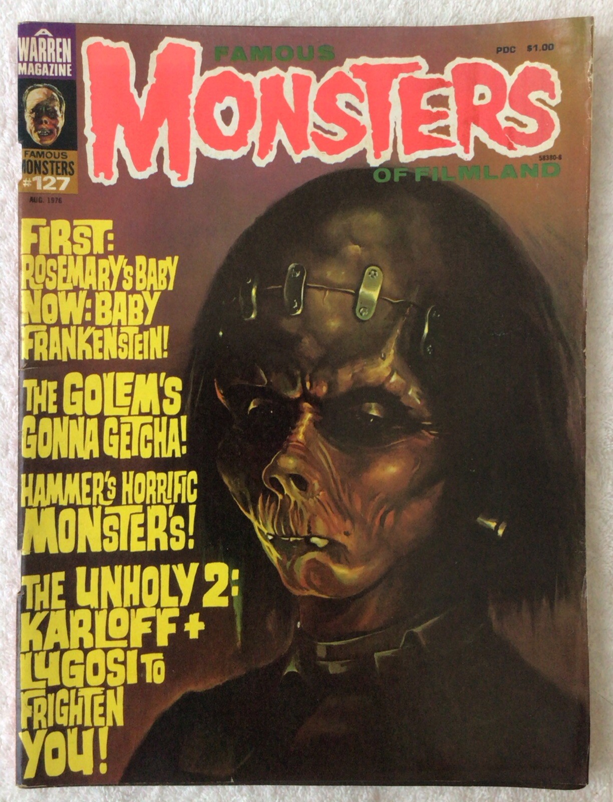 August 1976 Famous Monsters Of Filmland #127 Magazine Frankenstein