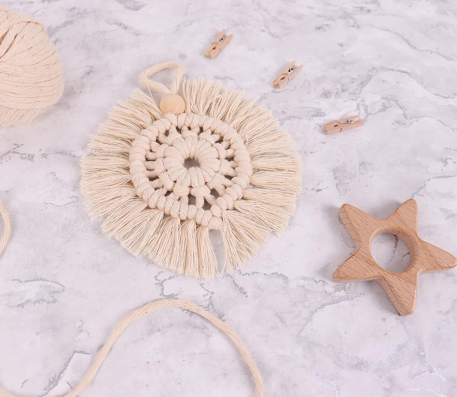 Trimits Macramé Kit: Decoration: Wreath: Natural