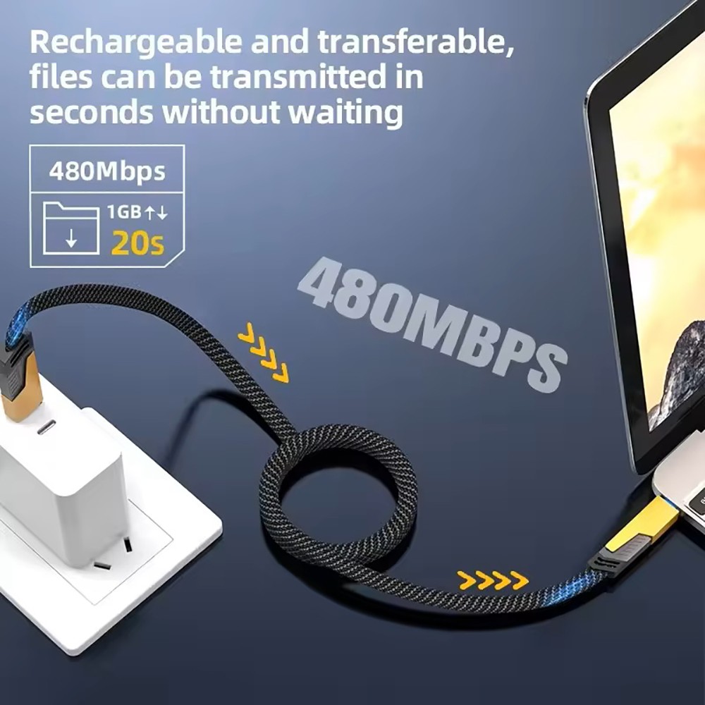 4-in-1 USB C Cable PD65W Fast Charging Data Sync Multi-Function for iPhone