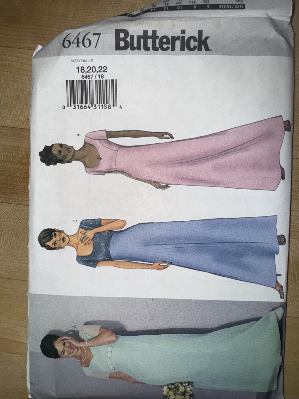 BUTTERICK pattern 6467 size 18 20 22