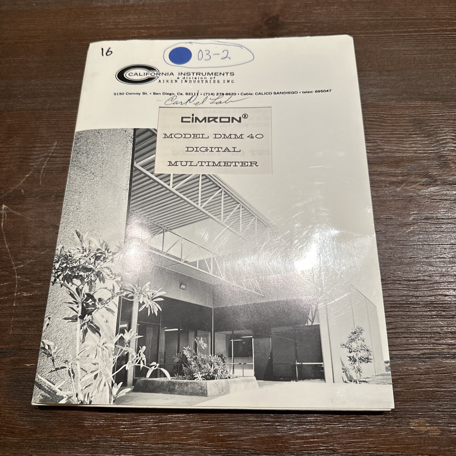 California Instruments Cimron DMM 40 Digital Multimeter Instruction Manual 1975
