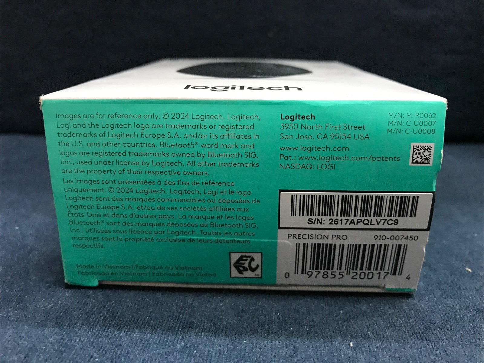 Logitech Precision PRO Optical USB Wireless Gaming Mouse, Black 910-007450
