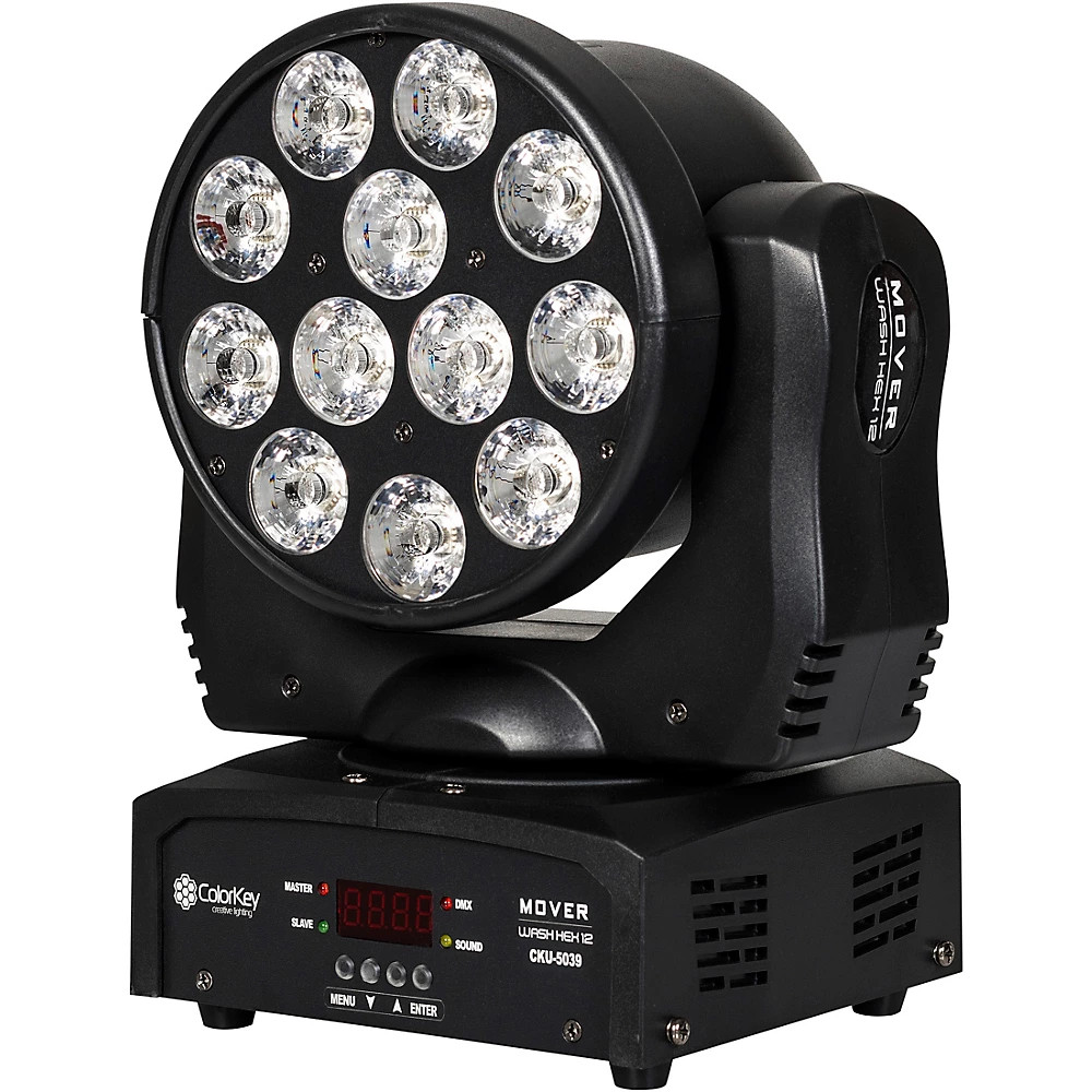 ColorKey Mover Wash HEX 12 RGBWAUV LED Moving Head Wash Light Refurbished