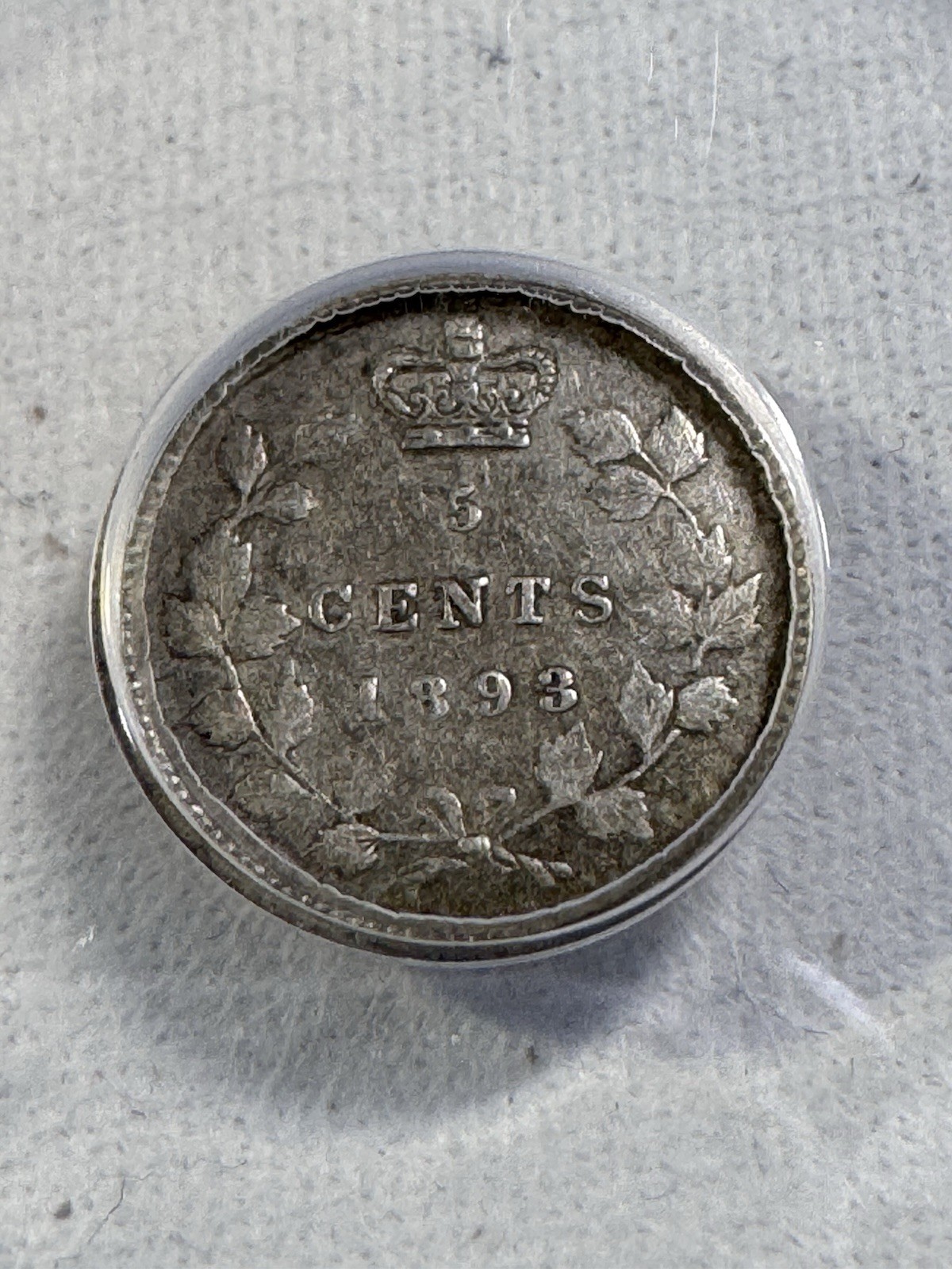 1893 Canada 5 Cents Small Silver Coin Graded VF 30 Details Cleaned by ANACS