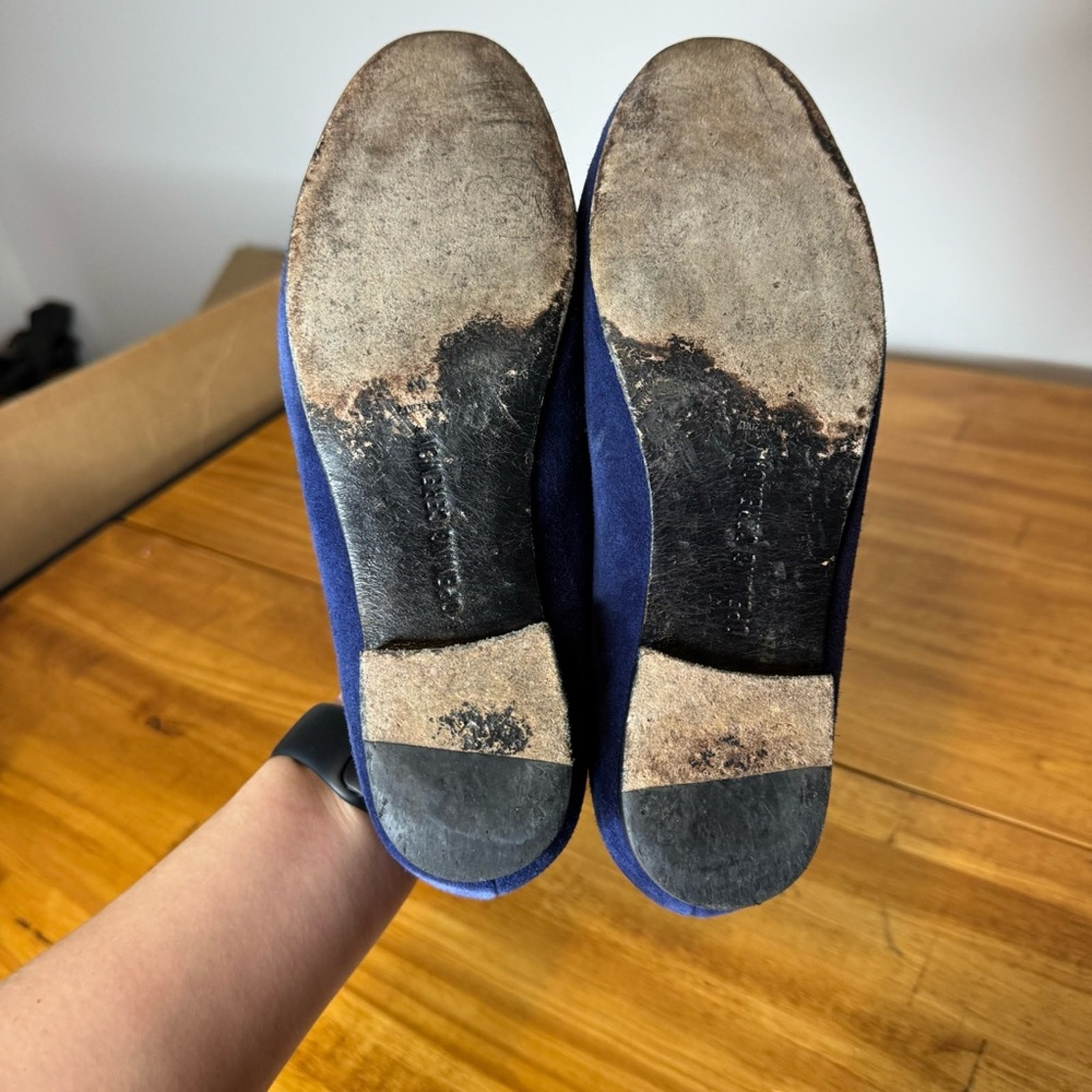 Opening Ceremony Charly Blue Suede Leather Slip On Flats Size 36