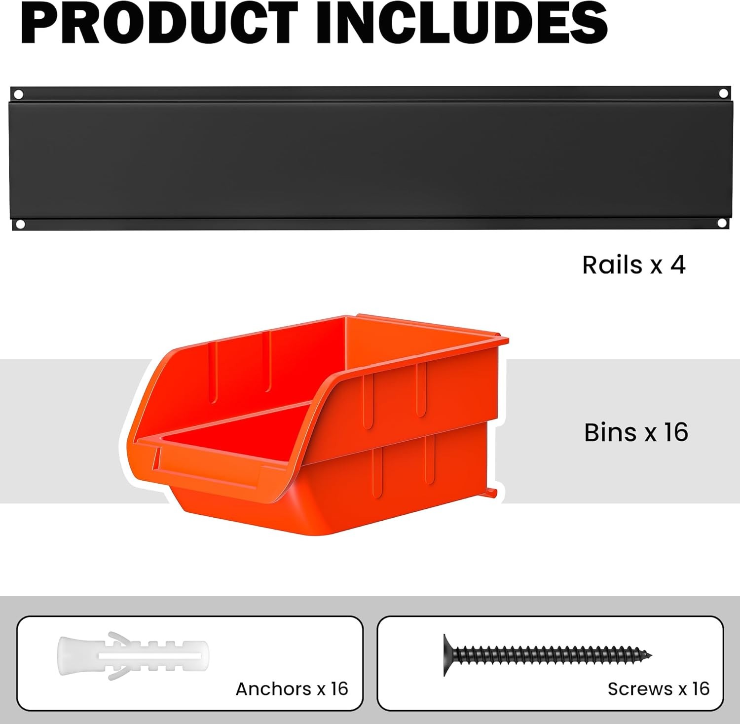 Ultrawall Wall Mounted Storage Bins, Plastic Hanging Storage Organizer Bins