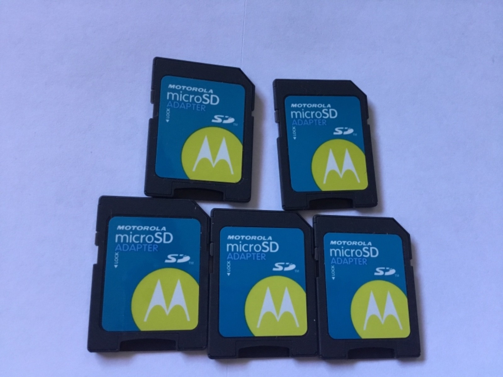 LOT OF 5 Motorola microSD/microSDHC/microSDXC adapter *NO memory cards inside