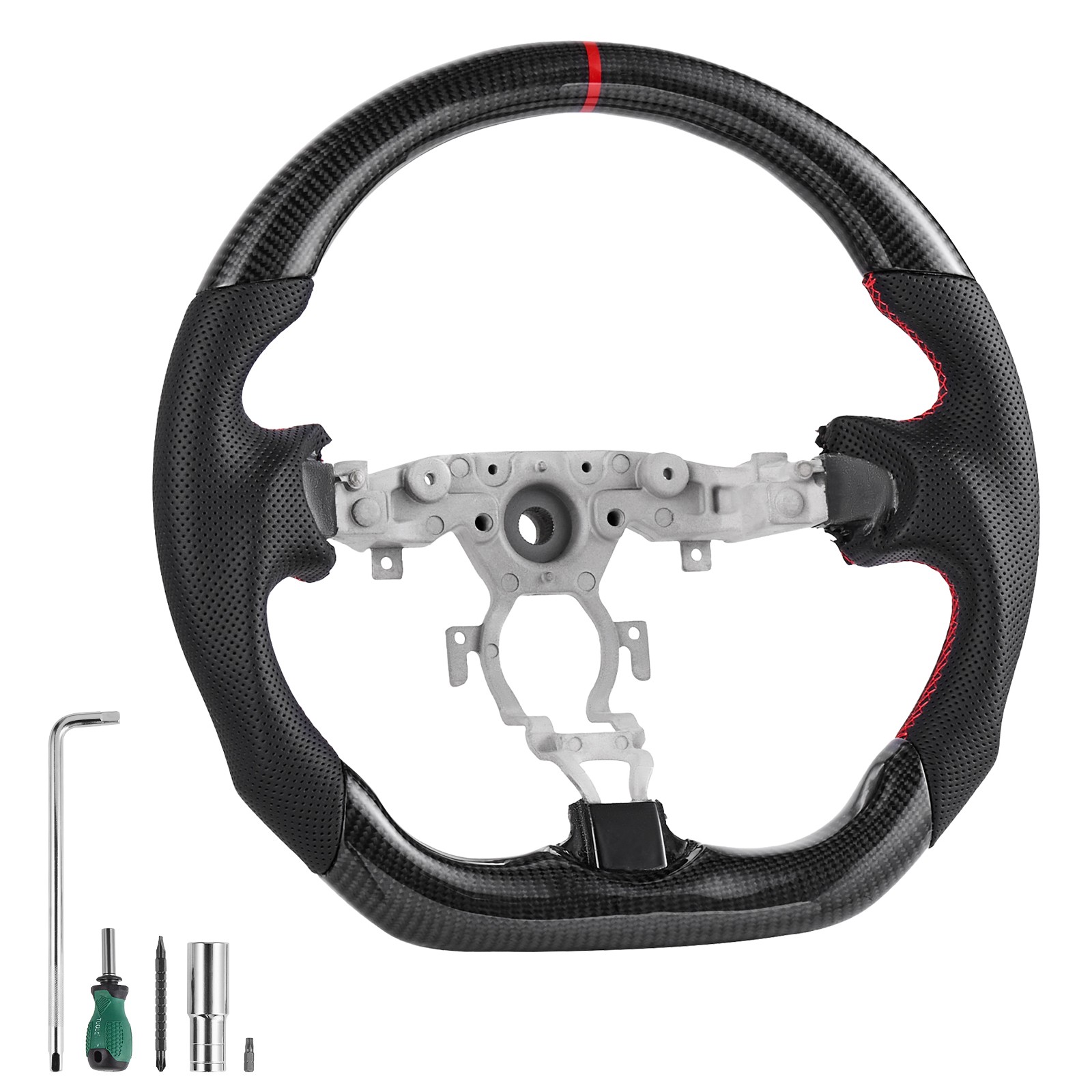 Uimoso Carbon Fiber Steering Wheel for 2008-2020 Nissan 370Z in Black