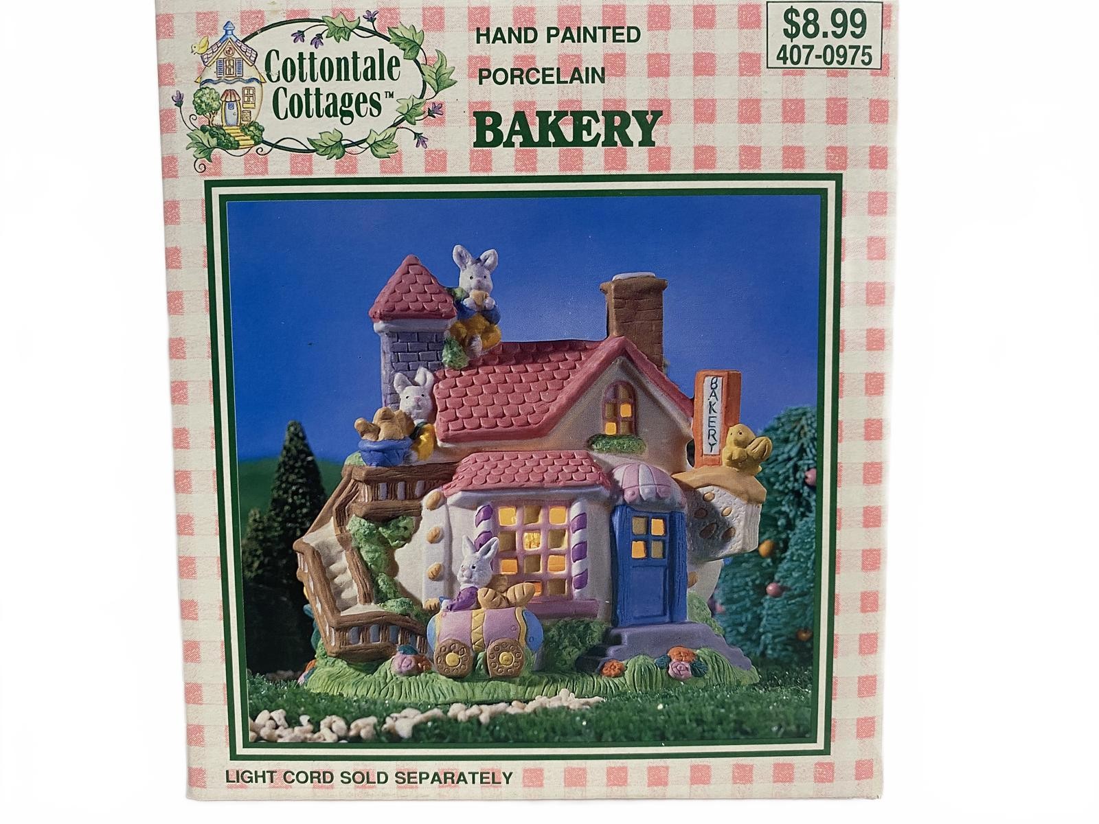 Vintage 1998 Cottontale Cottages Hand Painted Porcelain Bakery Collectible NIB