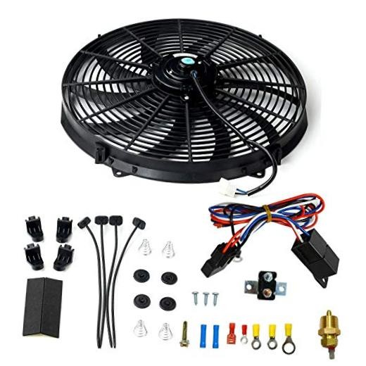 16" 16 inch Electric Radiator Fan High 3000 + CFM Thermostat Wiring 16 Inch
