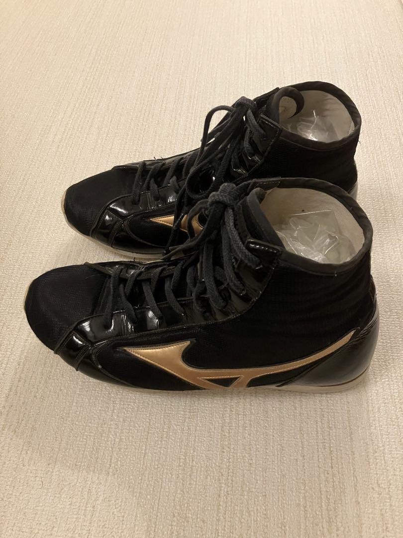MIZUNO Boxing Shoes Black Gold US7 ( 25cm ) Used Japan