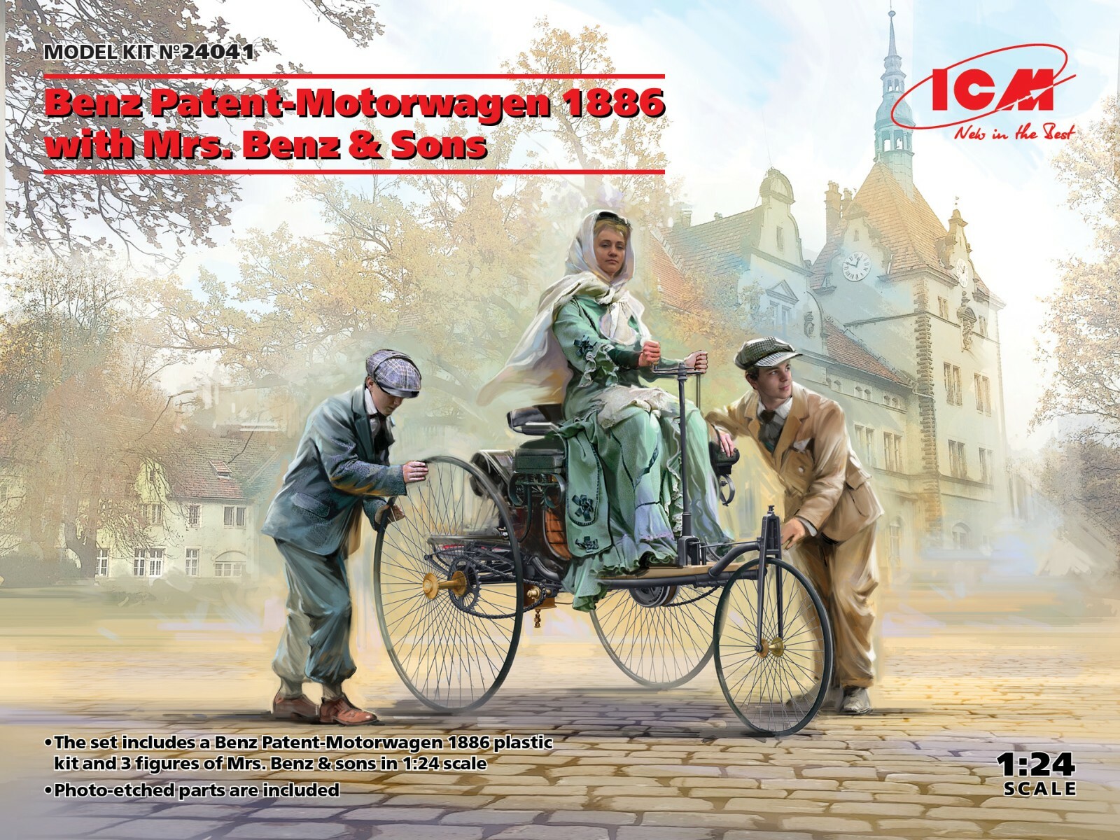 Benz Patent-Motorwagen 1886 with Mrs. Benz & Sons (Plastic model) 1/24 ICM 24041