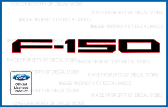 21 - 26 Ford F150 Tailgate Inserts Decals Letters Stickers Black Red Flat FG1T4