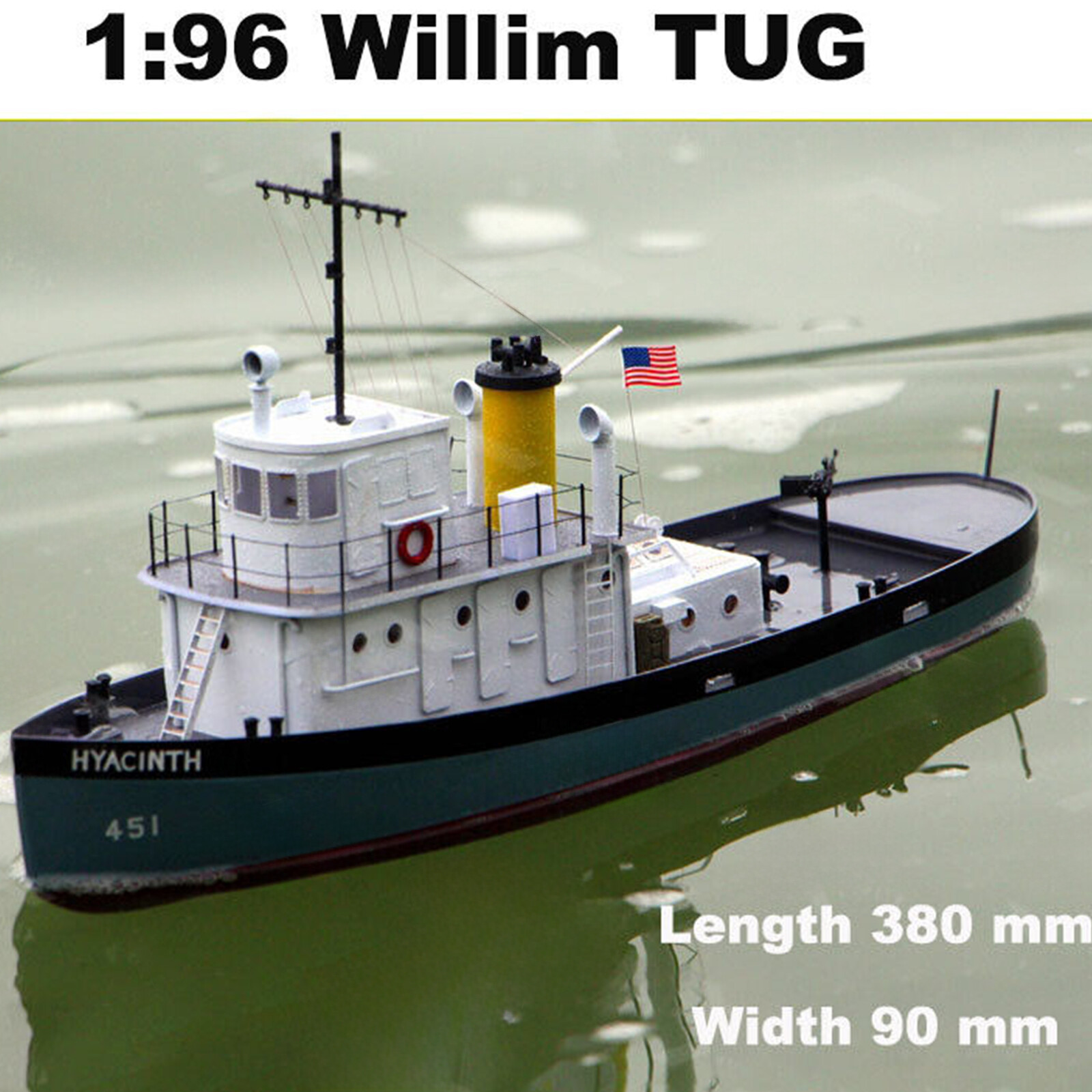 1/96 Scale 308 mm RC Model Kits Tug Working Boat DIY Adult Model