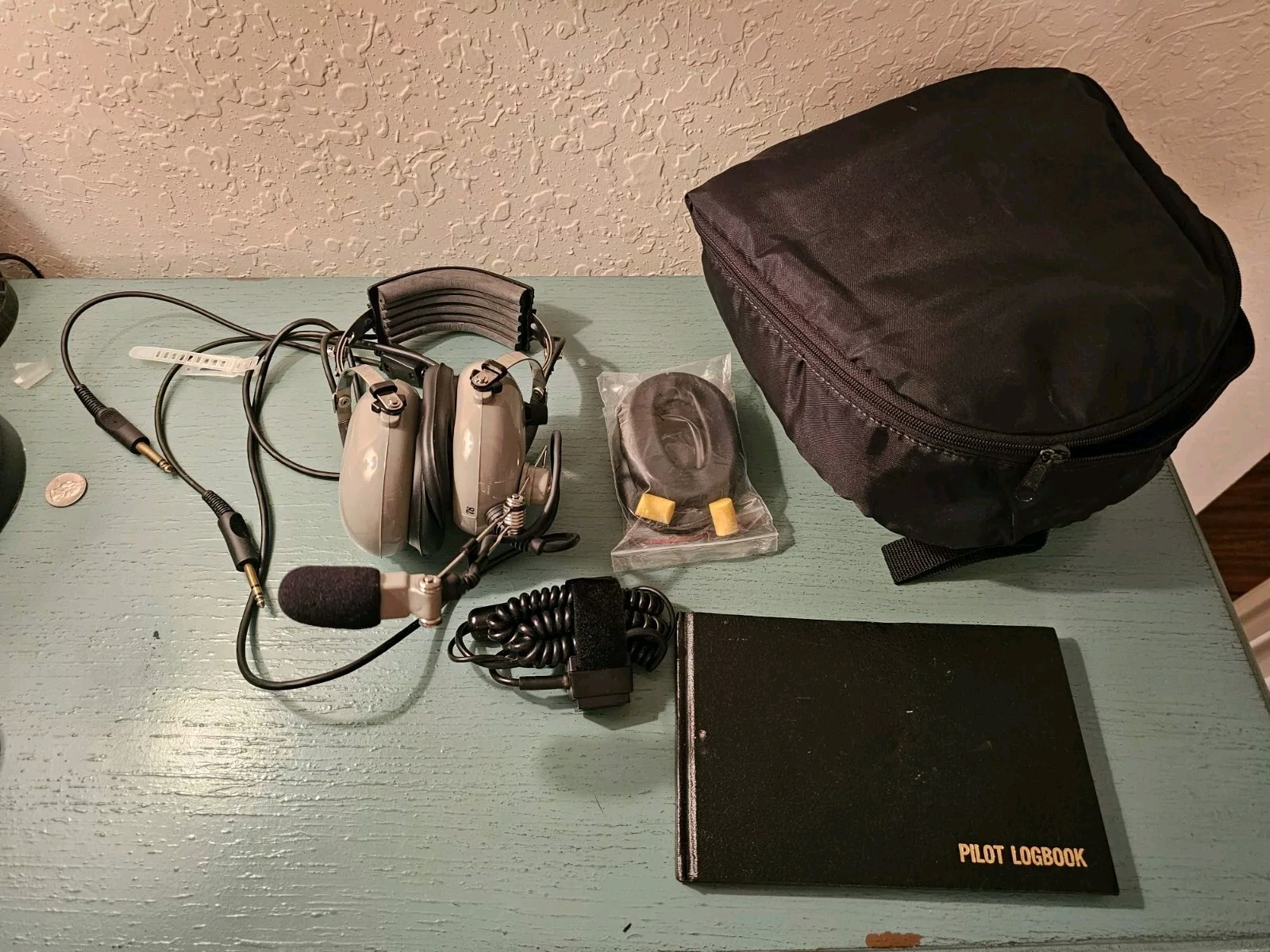 Vintage Concept Industries C-40 Pilots Headset W/ Case And Logbook