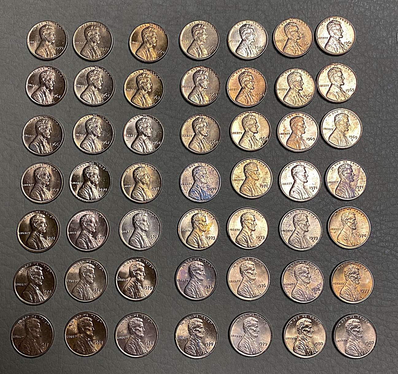 Lincoln Cent Memorial Starter Set 1959-1980 Uncirculated!