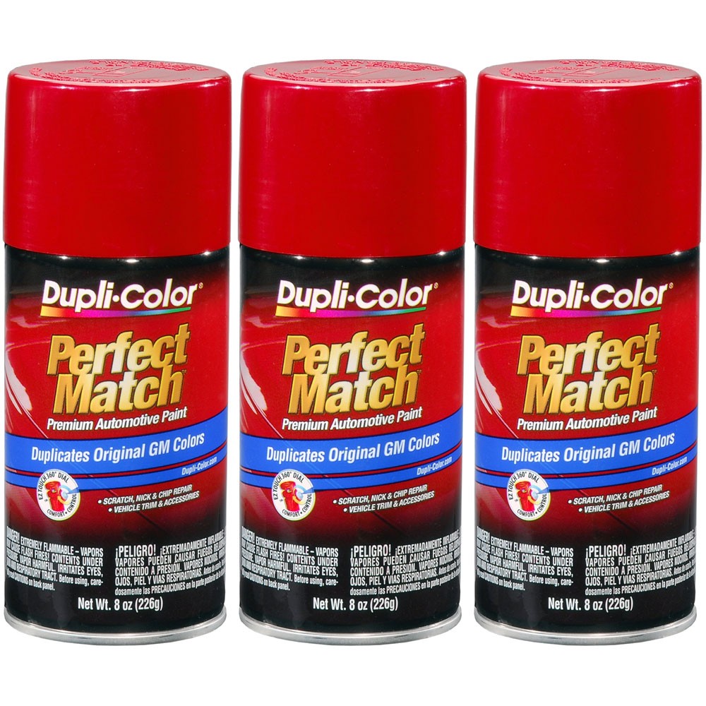 Duplicolor BGM0519 (3-Pack), Perfect Match Aerosol Paint GM WA9260, Victory Red