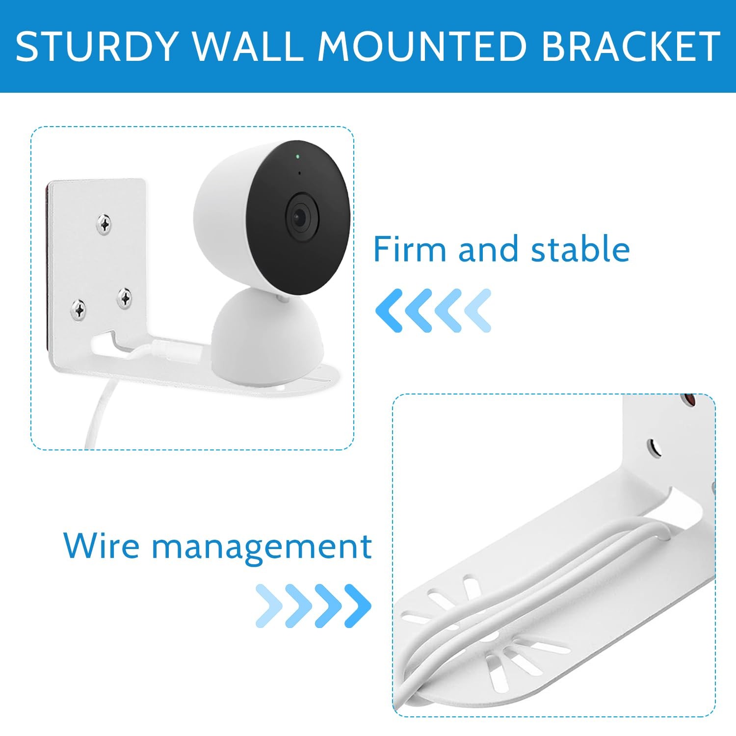 Google Nest Cam Indoor Security Camera Wall Mount Bracket 2 Pack Adhesive