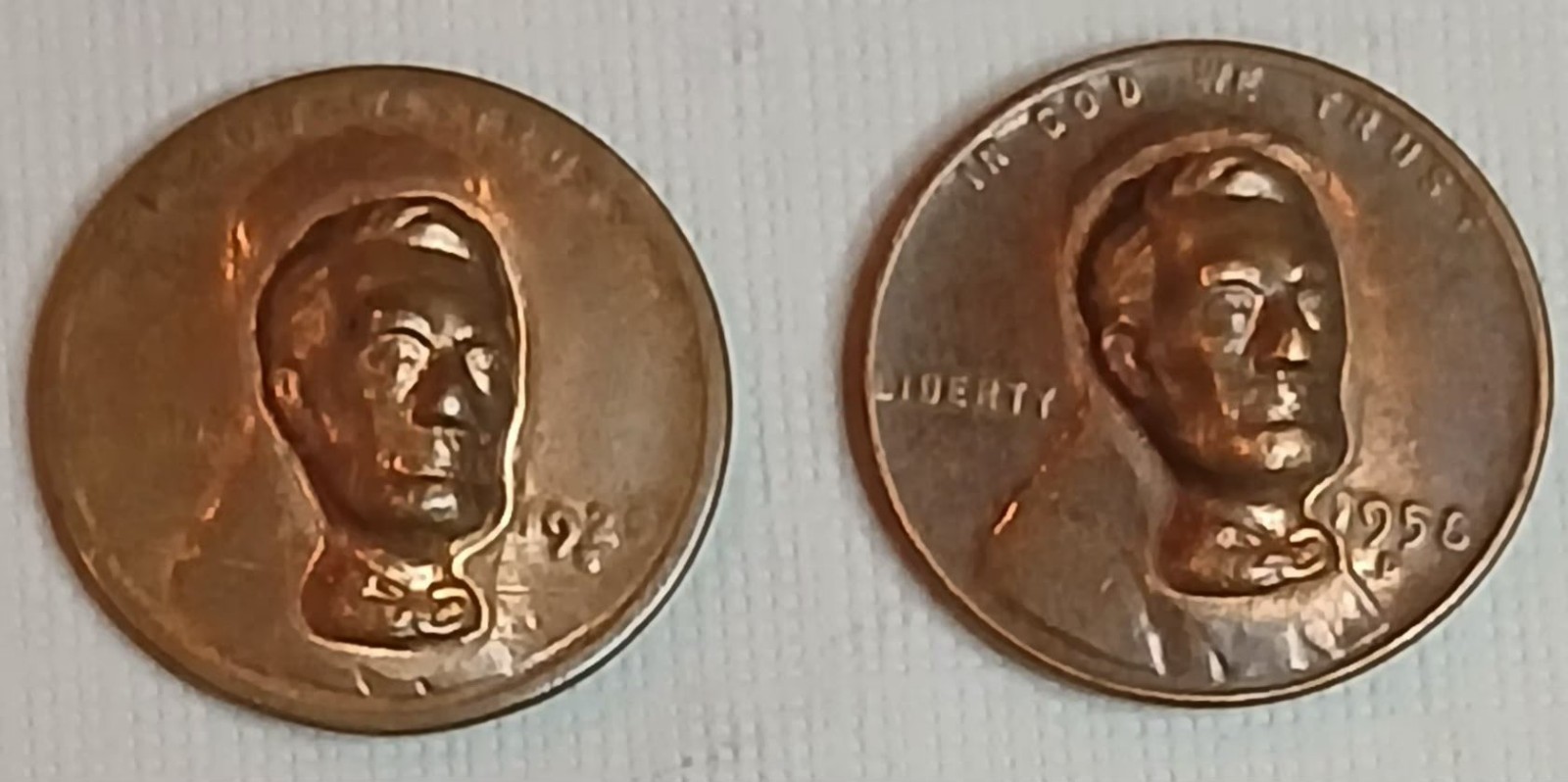 1925S or 1958D Abraham Lincoln SMALL HEAD Pop-Out Push Out Cent Repousse Coin