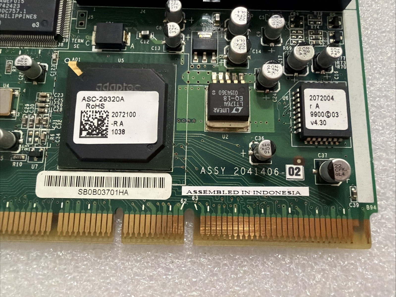 ADAPTEC 29320A SCSI PCI133 CARD