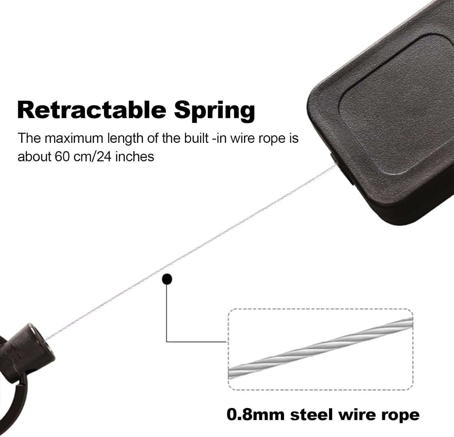 Effortless Installation! CB Mic Retractable Holder with 24" Steel Tether, 2 Pack