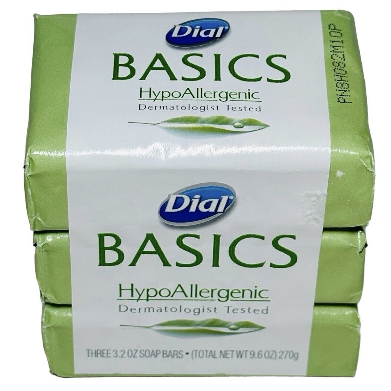 Dial Basics Hypoallergenic Bar Soap, 3.2 oz, 3 Pack, NEW