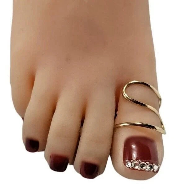 New In Stock Women's Wedding Gift Solid Metal Adjustable Big Toe Ring 925 Silver