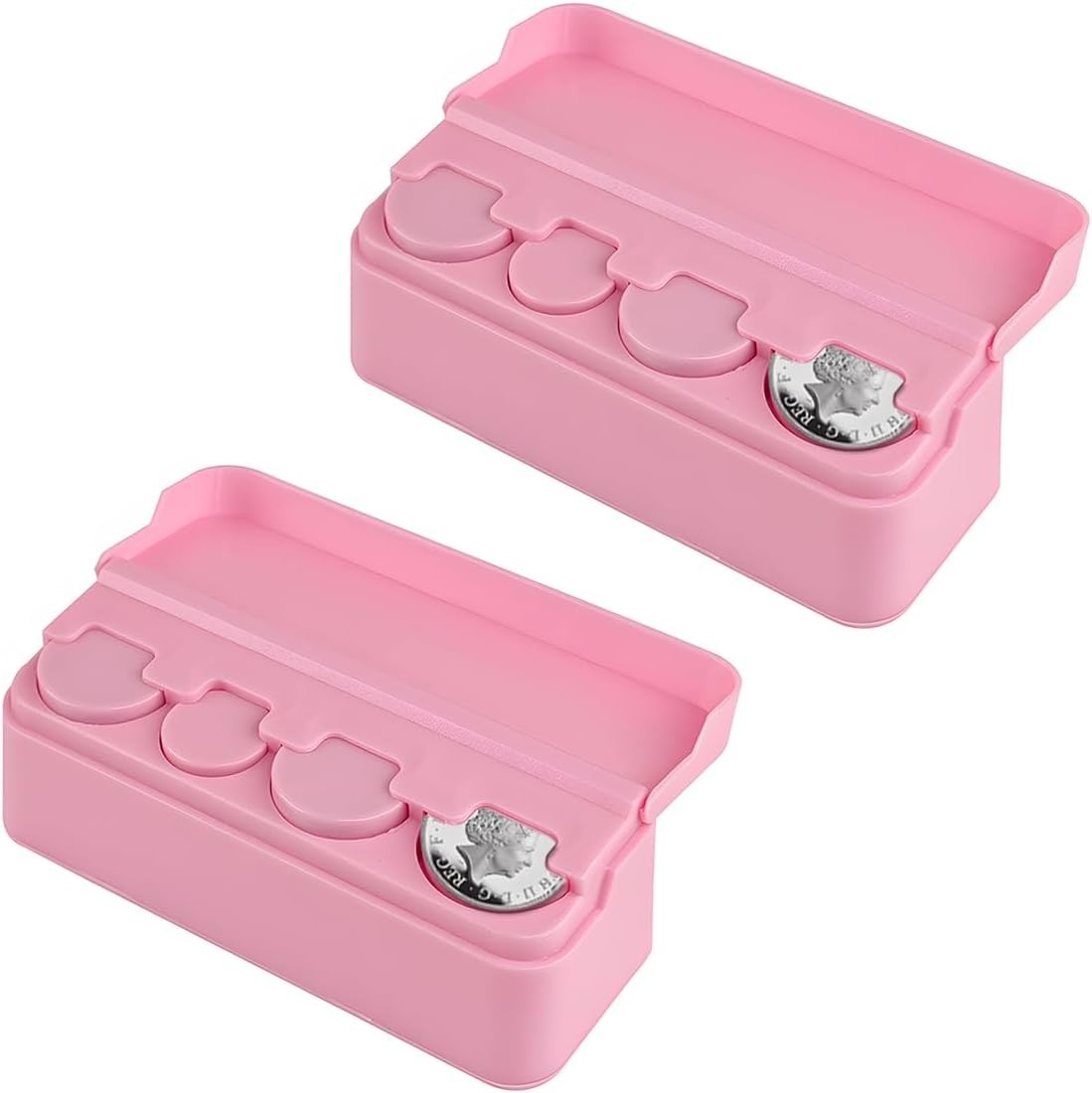 Car Coin Holder, 2PCS Automotive Coin Change Storage Organizer, Large Capacity V