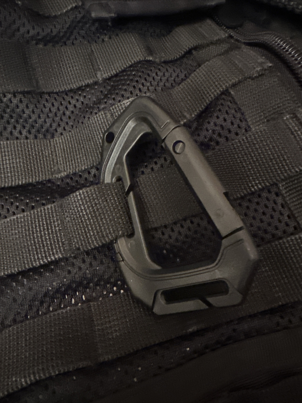 Ex Police Black Molle Vest Carabiner. New. G13.