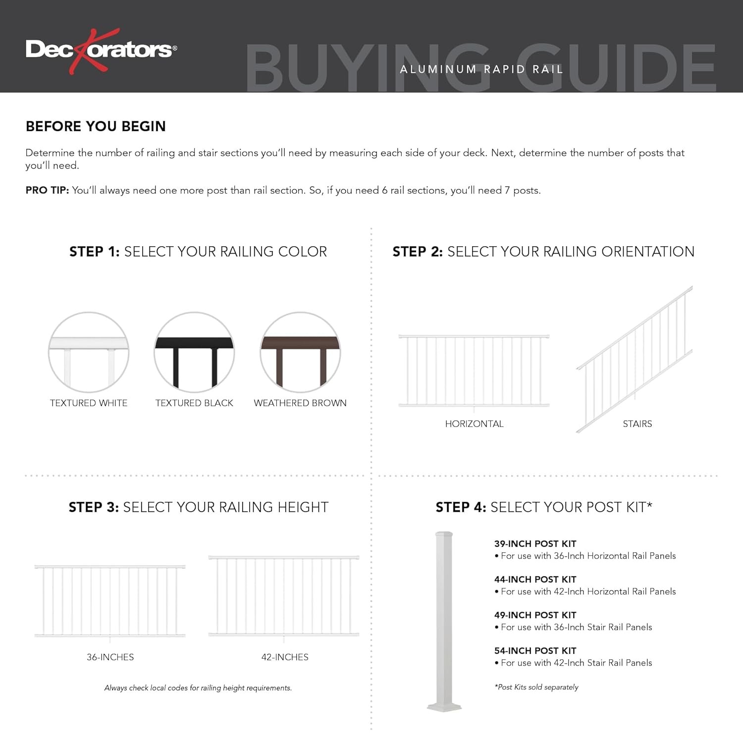 Deckorators 36 in. Weathered Brown Aluminum Rapid Rail Gate Conversion Kit