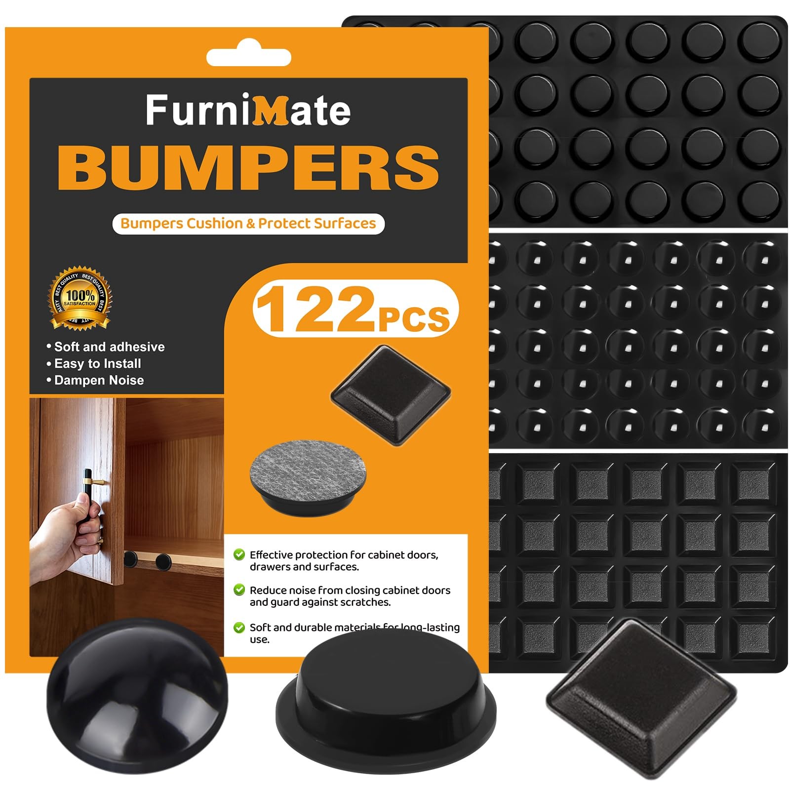 Rubber Feet for Electronics, 122PCS Adhesive 122 Black, 122pcs Black Set