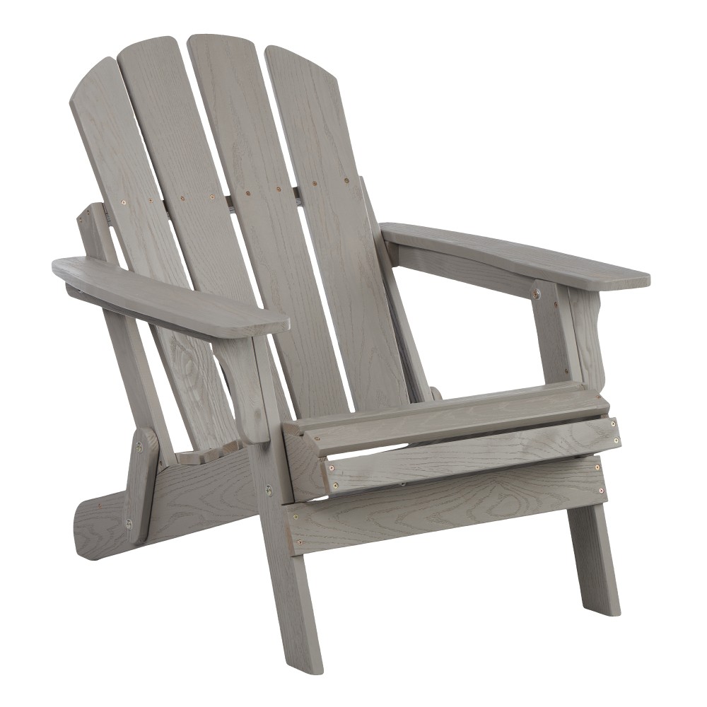 Oversized Folding Wood Adirondack Chair for Patio, Deck & Garden