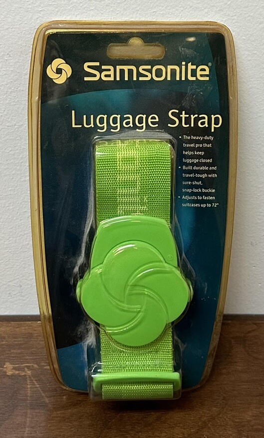 Samsonite Luggage Strap Adjusts up to 72" Heavy Duty Bright Neon Green NEW