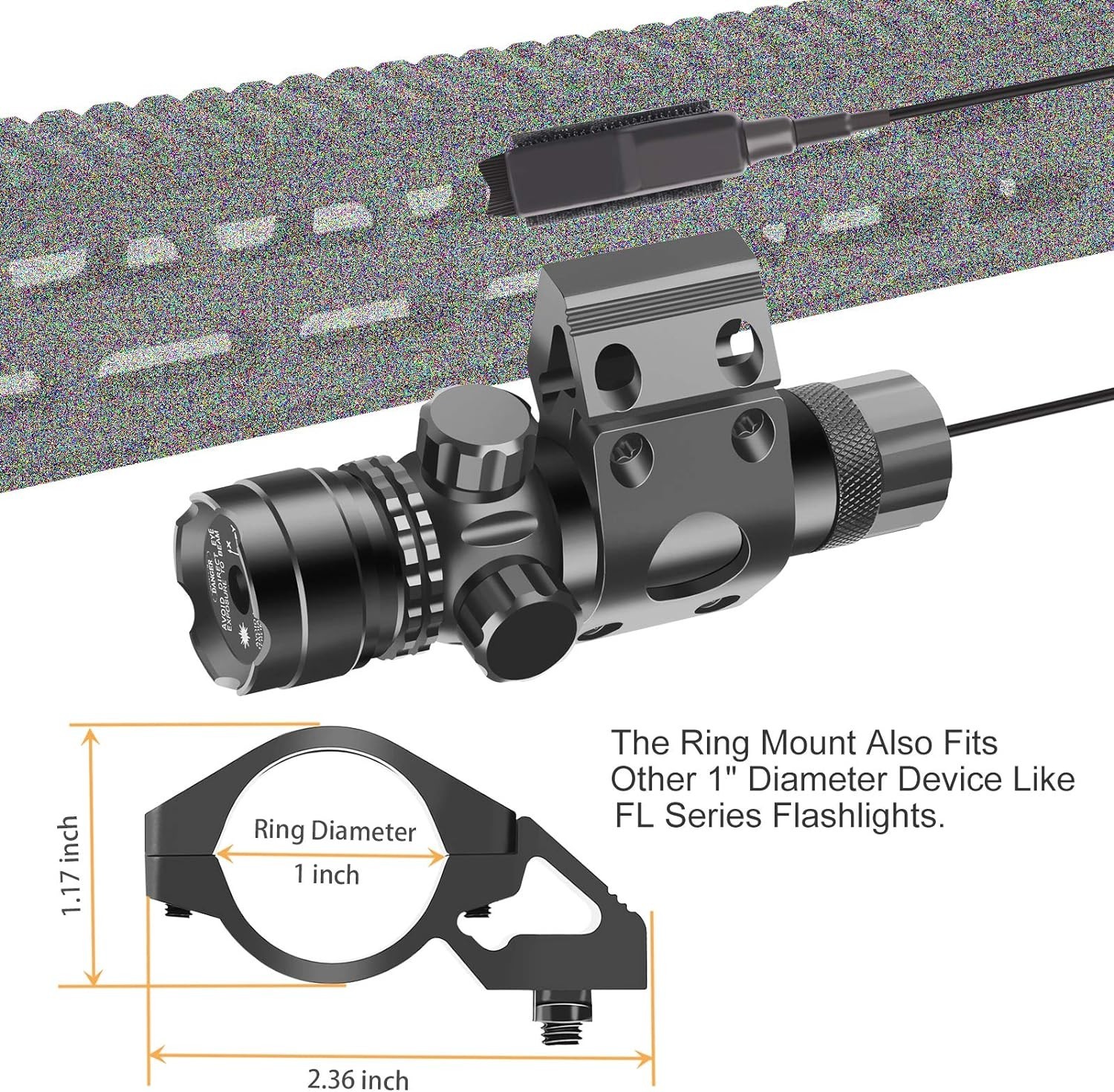 Feyachi Tactical Green Laser Sight with M-lock offset mount and pressure switch
