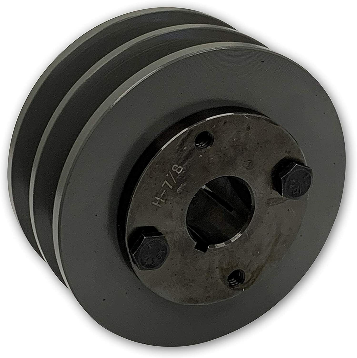 CAST IRON ELECTRIC MOTOR PULLEY SHEAVE 4.75", TWO GROOVE FOR B, BX, 5L BELTS