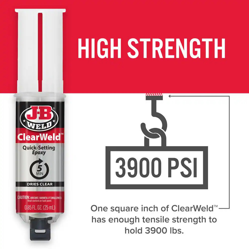 0.85 Oz. Clearweld Quick-Set Epoxy Syringe